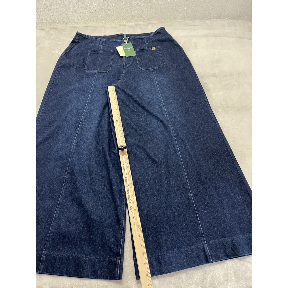 Halara Flex Denim Wide Leg Jeans Women XL Washed High Waisted Pockets Athleisure - Picture 8 of 13